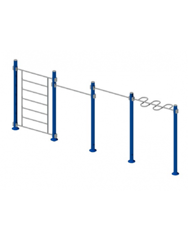 Composizione fitness calisthenics realizzata in acciaio zincato e verniciato - Attrezzo per il rafforzamento muscolare