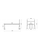 Stazione con panca piana in legno di pino - Attrezzo per rafforzare i muscoli del ventre - cm 130x227,3x120h