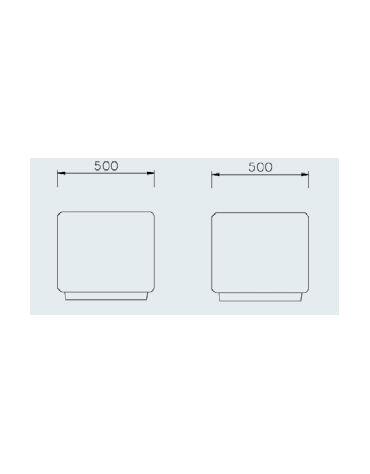 Seduta cubo realizzata in graniglia di marmo, con fianchi bocciardati e seduta levigata - senza schienale - cm 50x50x45h