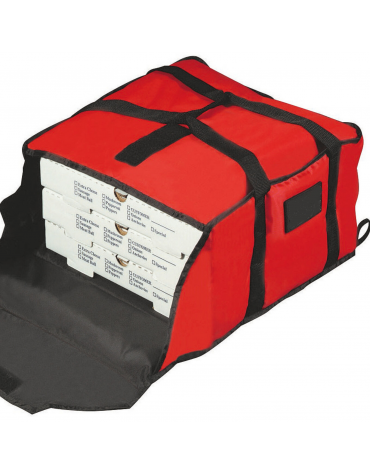 Borsa termica in nylon per trasporto pizza - capacità 4 cartoni cm 30x30 - cm 46x44x20h