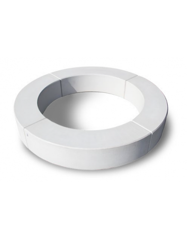 Panchina curva in graniglia di marmo, con finitura acrilica trasparente - modulo da cm 170x45x41h