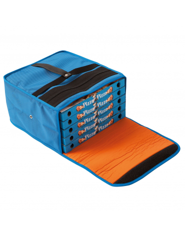 Borsa termica in poliestere e nylon per trasporto pizza - capacità 4 cartoni cm 40x40 - cm 42x42x19h
