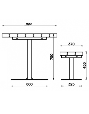Set composto da 1 tavolo quadrato da 90 cm + 2 sedie piane da 60 cm, struttura in acciaio e doghe in legno di pregio