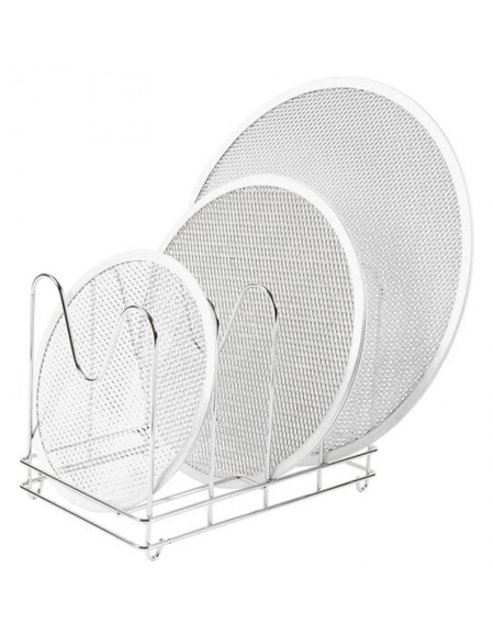 Rastrelliera porta retine per pizza in acciaio inox - cm 23x35,6
