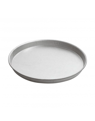 Teglia forno tonda in acciaio alluminato - diametro cm 28 - altezza cm 2,5