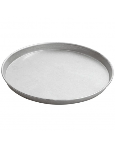 Teglia forno tonda in acciaio alluminato - diametro cm 32 - altezza cm 2,5