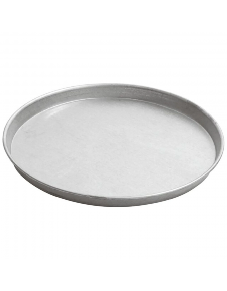 Teglia forno tonda in acciaio alluminato - diametro cm 32 - altezza cm 2,5