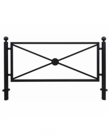 Barriera in tubolare acciaio zincato e verniciato con 2 supporti di testa da tassellare - cm 217,6x111,7h