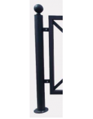 Supporto di testa da inghisare per barriera in tubolare acciaio zincato e verniciato - cm Ø8x131,7h