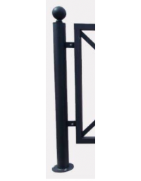 Supporto di testa da inghisare per barriera in tubolare acciaio zincato e verniciato - cm &Oslash;8x131,7h