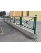 Barriera in tubolare acciaio zincato e verniciato con 2 supporti di testa da inghisare - cm 217,6x131,7h