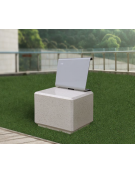 Panchina realizzata in graniglia di marmo, con schienale in acciaio zincato e verniciato - cm L. 50