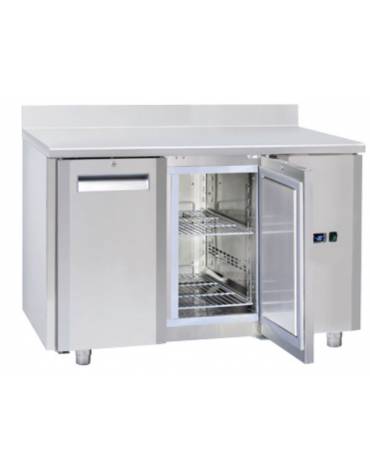 Tavolo GN1/1 refrigerato con alzatina 2 porte con motore remoto ( escluso ) refrigerazione ventilata -2° +8°C-cm 122,2x70x95h
