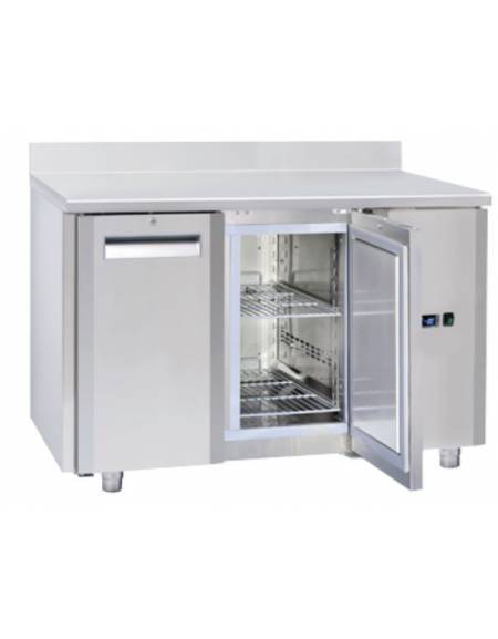 Tavolo GN1/1 refrigerato con alzatina 2 porte con motore remoto ( escluso ) refrigerazione ventilata -2° +8°C-cm 122,2x70x95h