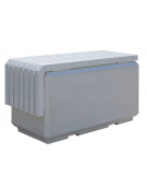 Panchina senza schienale relizzata in graniglia di marmo con seduta in acciaio - cm 153,5x40x49,5h