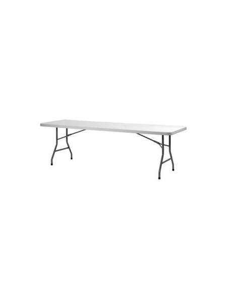 Tavolo catering rettangolare pieghevole in polietilene cm 242x76