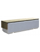 Panchina senza schienale relizzata in graniglia di marmo con seduta in legno di pregio - cm 150x50x50h