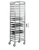 Carrello portateglie in acciaio inox - portata 20 teglie 60x40, interteglia distanza fra le guide 6 cm - cm 52x72x182h