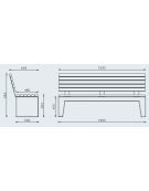 Panchina monoblocco in graniglia di marmo con schienale e seduta in legno di pregio - cm 195x50x96,3h