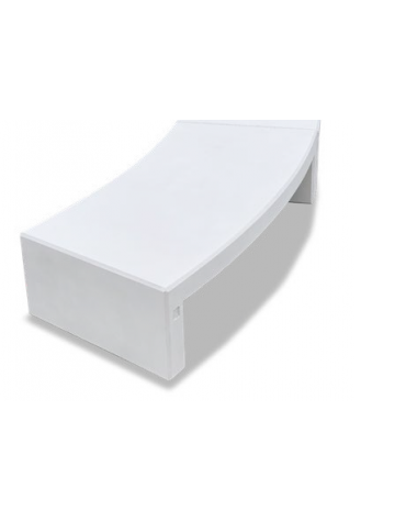 Panchina curva in graniglia di marmo, con finitura acrilica trasparente - modulo da cm 203x45x90h