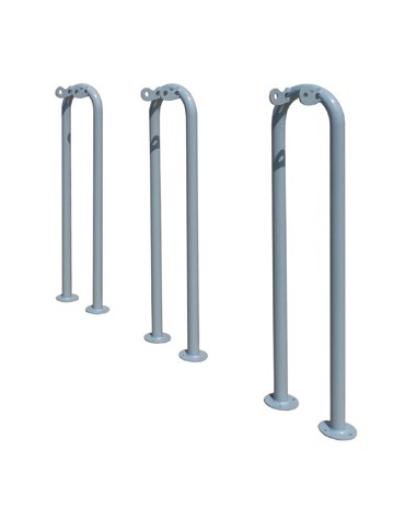 Portamonopattini 5 posti realizzato in acciaio zincato e verniciato - da tassellare - cm 241,8x14,8x120h