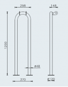 Portamonopattini 5 posti realizzato in acciaio zincato e verniciato - da tassellare - cm 241,8x14,8x120h
