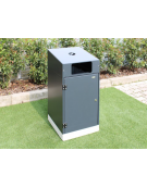 Cestone con sagomatura dei fori per la raccolta differenziata a 4 settori, in acciaio zincato e verniciato - cm 50x50x95,5h cad.