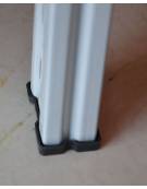 Scaffale metallico in acciaio verniciato RAL 7035 con 5 ripiani cm 70x30 - Montaggio a gancio-Dimensioni esterne cm 76,4x30x250h