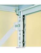 Scaffale metallico in acciaio verniciato RAL 7035 con 5 ripiani cm 120x30 -Montaggio a gancio-Dimensioni esterne cm 126,4x30x250