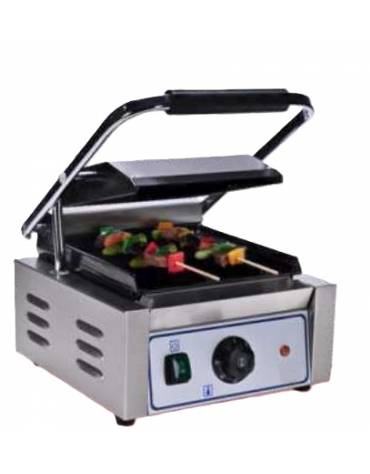 Piastra grill media in ghisa liscia sopra e sotto - struttura acciaio inox - linea economica - mm 430x365x220/520h