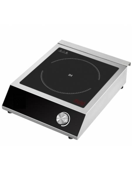 Piastra a induzione in acciaio inox con piano di cottura in vetroceramica - diametro pentole da 12 a 26 cm - linea economica