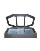 Coperchio con spegnisigarette realizzato in acciaio zincato e verniciato per cod. DN35060