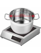 Piastra a induzione maxi in acciaio inox con piano di cottura in vetroceramica cm 41x41 - Diametro pentole da 15 a 50 cm