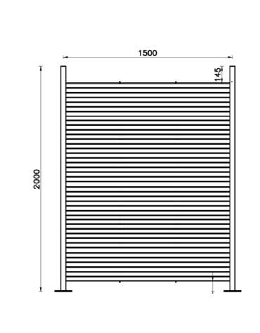 Pannello interasse per isola ecologica realizzata in acciaio zincato a caldo - cm 150x200h