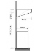 Cappa ecologica a parete snack inox per ristorante con carboni attivi cm 100x78x15/40h