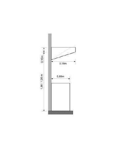 Cappa ecologica a parete snack inox per ristorante con carboni attivi cm 100x78x15/40h