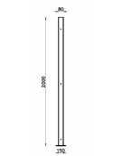 Supporto di testa da tassellare per isola ecologica in acciaio zincato a caldo cm Ø8