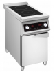 Cucina ad induzione trifase con 2 fuochi su mobile in acciaio inox - piano cottura vetroceramica - per pentole a fondo liscio