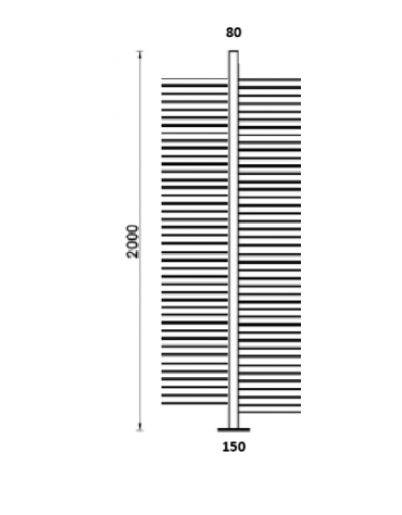 Supporto di mezzo da tassellare per isola ecologica in acciaio zincato a caldo - cm Ø8