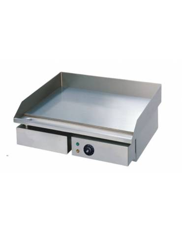 Griglia elettrica in acciaio inox con piastra liscia - linea economica - mm 550x495x245h