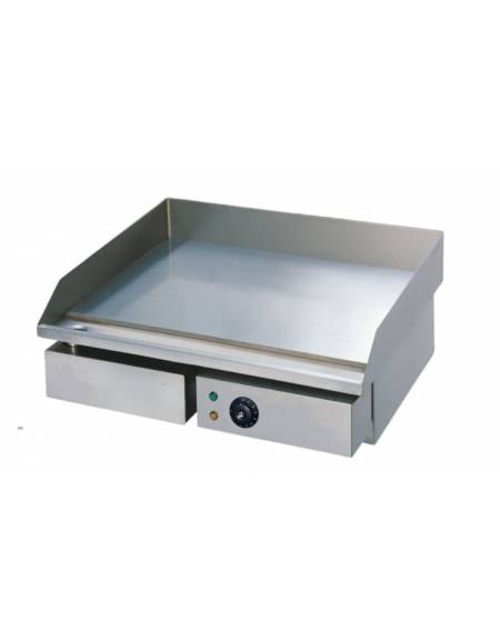 Griglia elettrica in acciaio inox con piastra liscia - linea economica - mm 550x495x245h