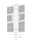 Supporto di mezzo da tassellare per isola ecologica in acciaio zincato e verniciato con doghe in legno di pino - cm Ø8