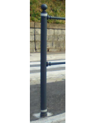 Supporto di testa da inghisare per barriera modulare in acciaio - cm Ø6x128,5h