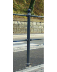 Supporto di mezzo da inghisare per barriera modulare in acciaio - cm &Oslash;6x128,5h