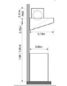 Cappa snack a parete inox ecologica con motore cm 100x78x15/40h