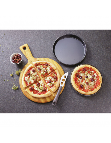 Teglia tonda per pizza in ferro blu - diametro cm 16 - altezza cm 2,5