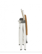 Lettino in alluminio verniciato, braccioli in teak, seduta e schienale in textilene - cm 59x71x113h