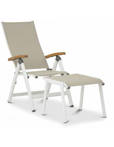 Pouf in in alluminio verniciato, seduta in textilene - cm 53x51x44h