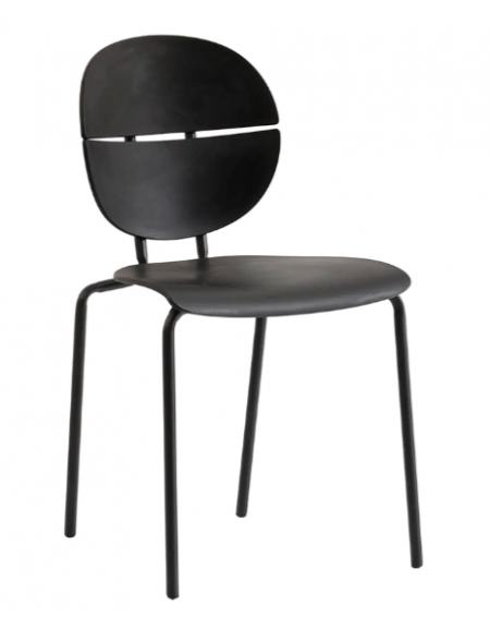 Sedia con struttura in metallo verniciato, seduta e schienale in polipropilene - colore a scelta - cm 46x42x81h