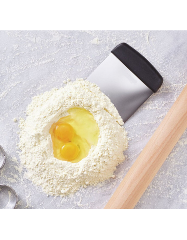 Raschietto flessibile in acciaio inox con manico in polipropilene - cm 12x9,5